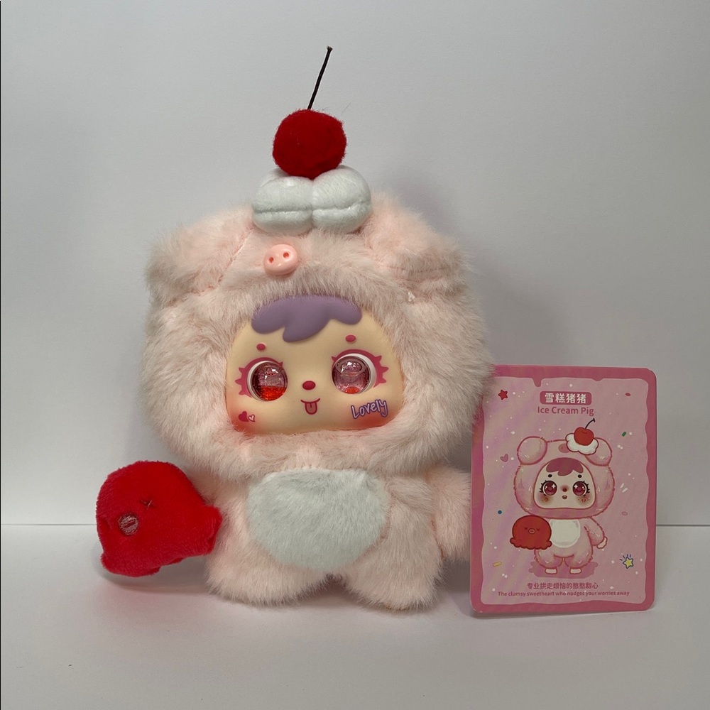 SAMUEL Hug Hug Ice Cream Cute Pet Plush Pendant - Ice Cream Pig (pink)